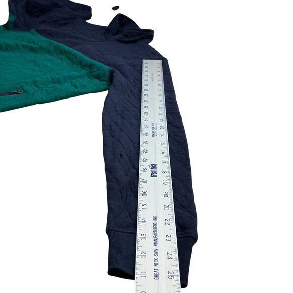 J Crew Sweater Mens M Green Quilted Half Zip Pullover Colorblock Smart Casual - Picture 7 of 16